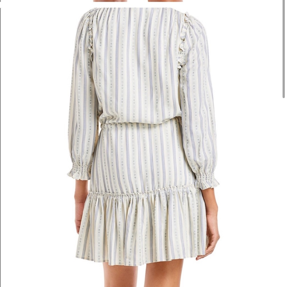 Paige Kylenn long sleeve tie waist flounce hem striped dress size Large- MINT - Picture 6 of 11